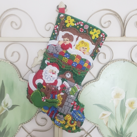 Bucilla Night Before Christmas Finished Stocking - Picture 1 of 7